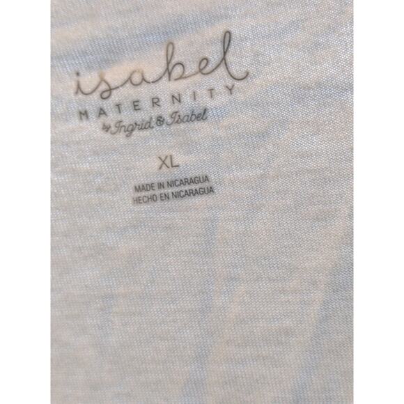 Ingrid‎ & Isabel White Maternity Top Long Sleeve Shirred Solid TShirt XL V Neck - Picture 4 of 8